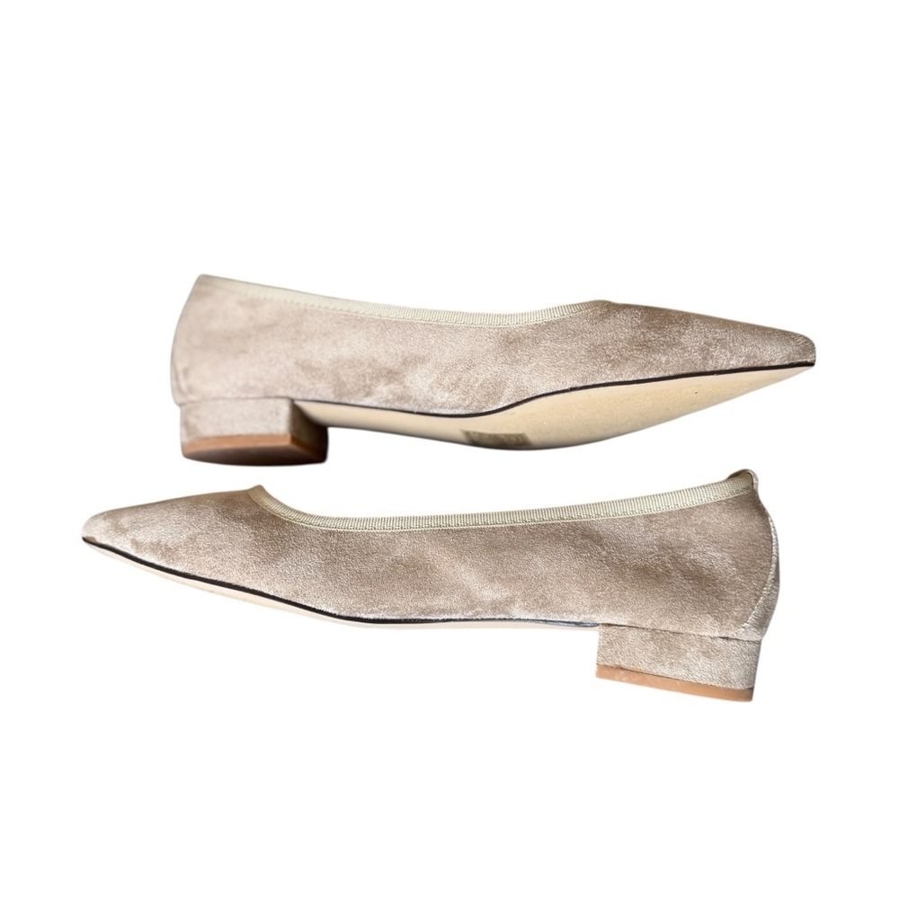 Mi.iM Luna Pointed Ballet Flat Leather Suede 8.5 Tan Neutral Casual Office Shoes